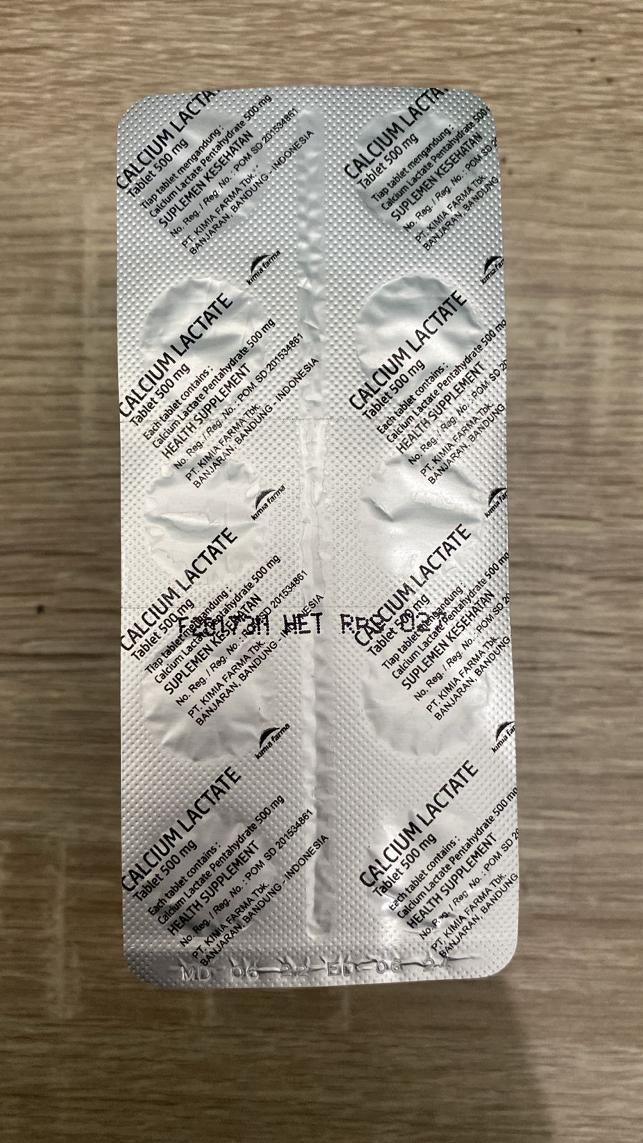 Calcium Lactat 500 Mg (Strip)